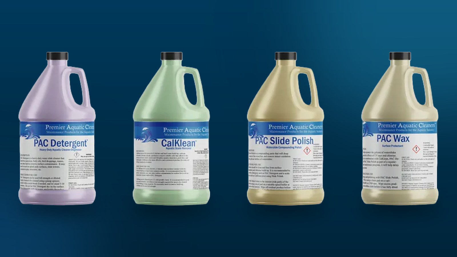 Full Premier Aquatic Cleaners product lineup for waterpark maintenance